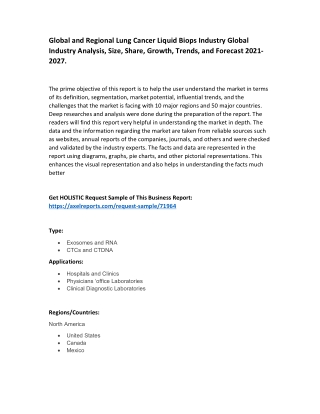 Global and Regional Lung Cancer Liquid Biops Industry Global Industry