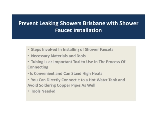 Prevent Leaking Showers Brisbane with Shower Faucet Installation