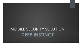 Your Mobile security solution