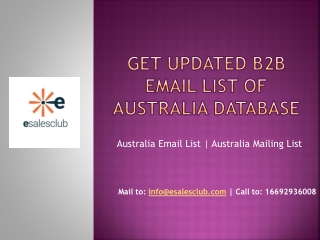 B2B Australia Email & Mailing Lists Provider