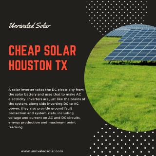 Cheap Solar Houston TX | Residential Solar Supplier TX