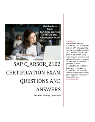 SAP C_ARSOR_2102 Certification Exam Questions and Answers PDF
