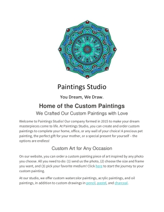 Paintings Studio - You Dream, We Draw.