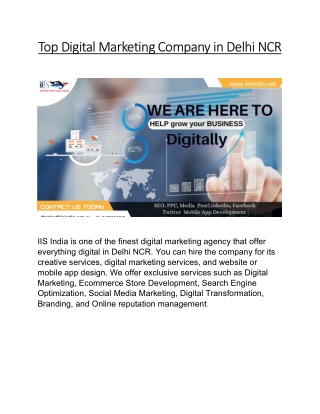 Top Digital Marketing Company in Delhi NCR