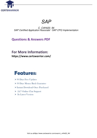C_C4H420_94 Actual Exam Certification 2020