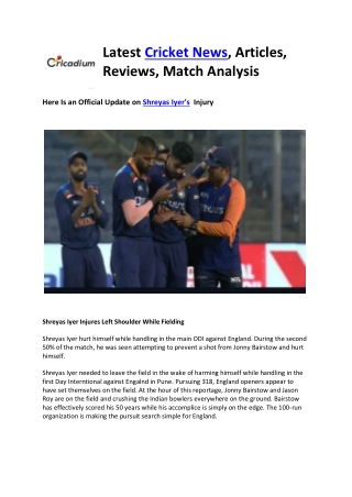 Latest Cricket News, Articles, Reviews, Match Analysis