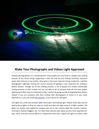 Make Your Photographs and Videos Light Approved