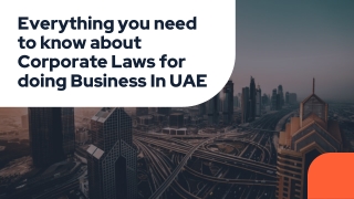 Everything you need to know about Corporate Laws for doing Business In UAE