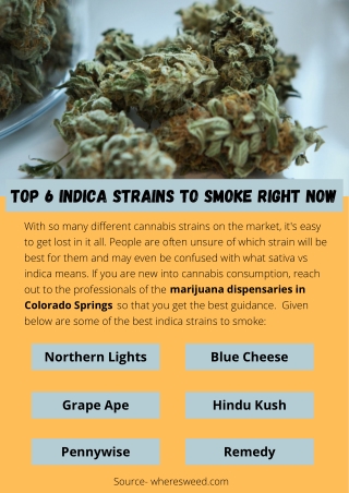 Top 6 Indica Strains To Smoke Right Now