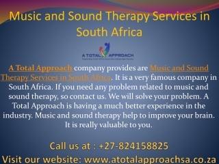 Music and Sound Therapy Services in South Africa