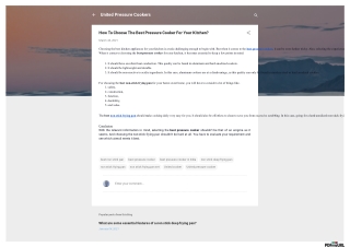 How To Choose The Best Pressure Cooker For Your Kitchen