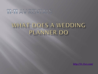 WHAT DOES A WEDDING PLANNER DO?