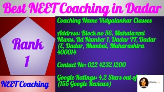 Best NEET Coaching in Dadar