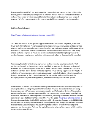 Power over Ethernet market - Growth Drivers, Opportunities and Forecast Analysis to 2027