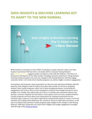 Data Insights & Machine Learning Key To Adapt To The New Normal