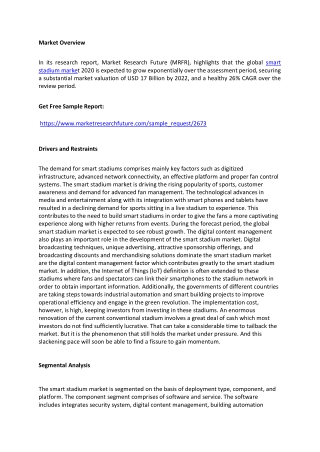 Smart Stadium Market research - Growth Drivers, Opportunities and Forecast Analysis to 2027