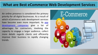 What are Best eCommerce Web Development Services?