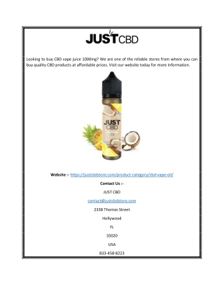 CBD Vape Juice 1000mg | Justcbdstore.com