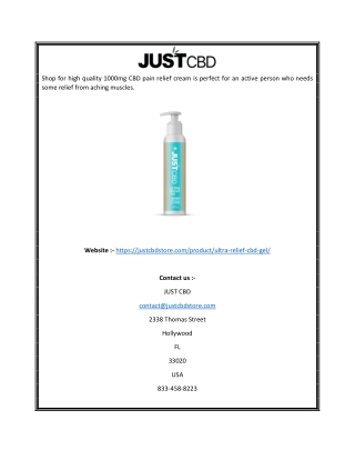 CBD Cream 1000mg | Justcbdstore.com