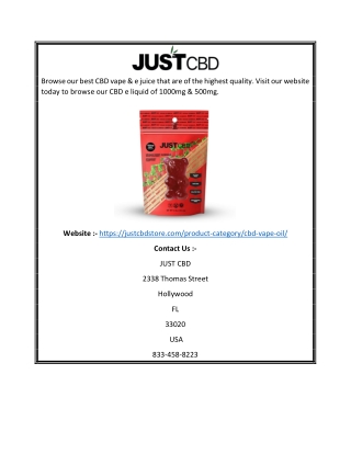 CBD E Liquid 1000mg | Justcbdstore.com