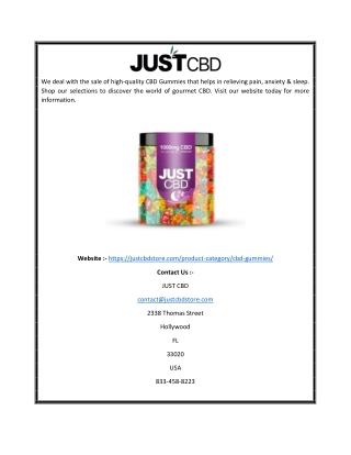 CBD Gummies for Anxiety | Justcbdstore.com