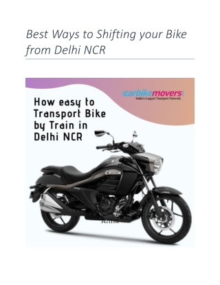 Best Ways to Shifting your Bike from Delhi NCR