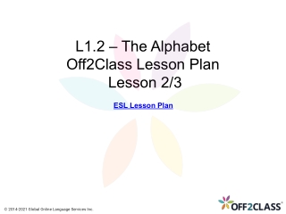 Alphabet 2/3 Free ESL Off2Class Lesson Download
