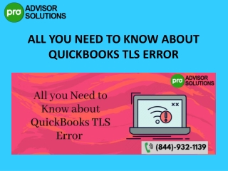 How to Fix QuickBooks TLS compliance error| Learn gradually
