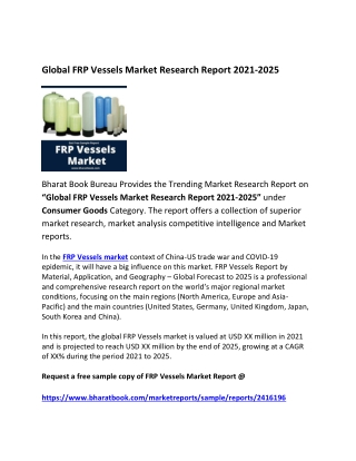 Global FRP Vessels Market Research Report 2021-2025