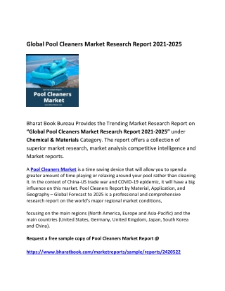 Global Pool Cleaners Market Research Report 2021-2025