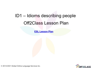 Idioms Describing People - Off2Class Lesson Plan