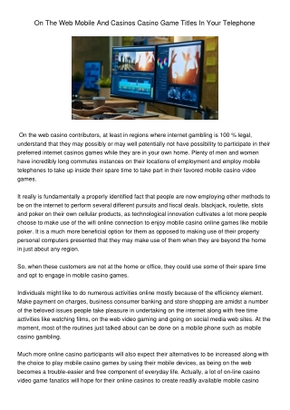 OnTheWebMobileAndCasinosCasinoGameTitlesInYourTelephone