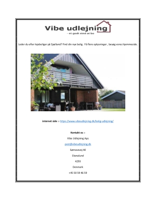 Huseudlejning Sjælland | vibeudlejning.dk