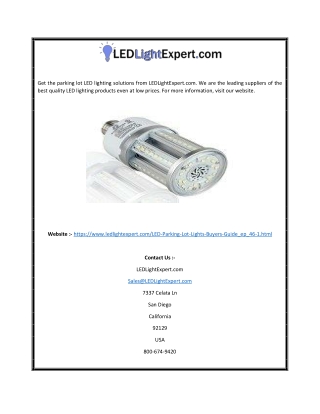 Parking lot lighting | Ledlightexpert.com