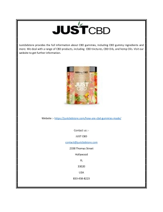 Cbd Gummies Ingredients | Justcbdstore.com