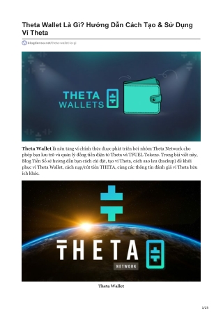 Theta Wallet Là Gì? Hướng Dẫn Cách Tạo & Sử Dụng Ví Theta