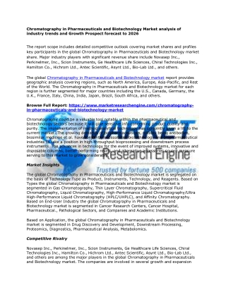 Chromatography in Pharmaceuticals and Biotechnology Market