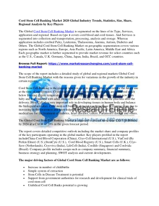 Cord Stem Cell Banking Market