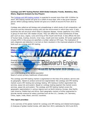 Cytology and HPV Testing Market