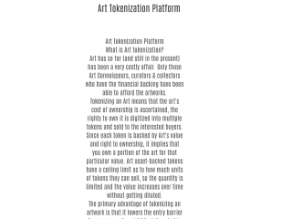 Art Tokenization Platform