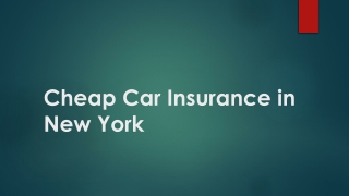 Cheap Car Insurance in New York