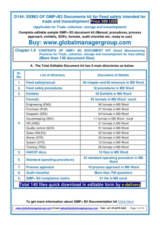 GMP B3 Documentation Kit