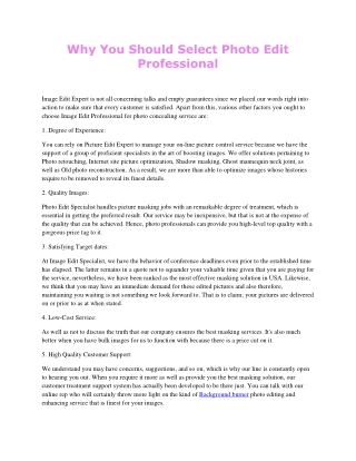 Why You Should Select Photo Edit  Professional