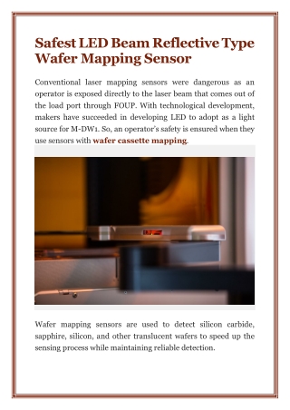 Safest LED Beam Reflective Type Wafer Mapping Sensor