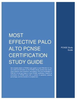 [UPDATED] Most Effective Palo Alto PCNSE Certification Study Guide