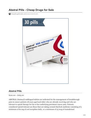 Abstral Pills