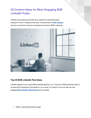 Content Ideas for Engaging B2B LinkedIn Posts