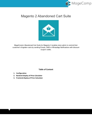 Magento 2 Abandoned Cart