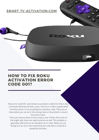 How Can Fix Roku Error Code 001