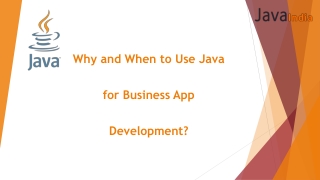 Why to Use Java for Business Application Development?